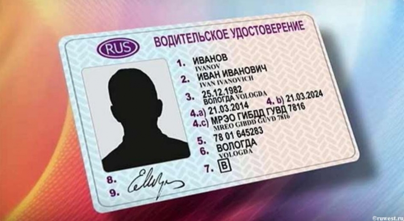 Официальное водительское удостоверение, категории A, B, C, D