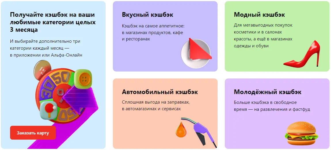Дебетовая Альфа карта с любимым кэшбеком