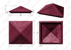 Колпак на столб 1,5х1,5 кирпича Гибкая черепица 385х385х43